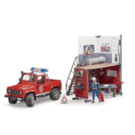 62701 - ESTACIÓN DE BOMBEROS + AUTO LAND ROVER DEFENDER + BOMBERO