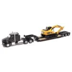 84420 - CAMIÓN KENWORTH T880 CAMA BAJA CON EXCAVADORA CAT 320D L - ESC: 1:87